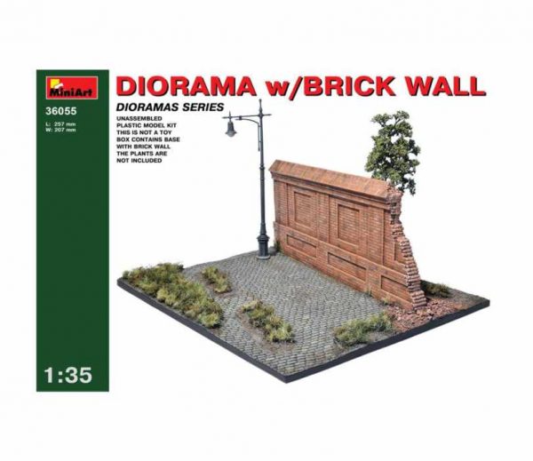 MINIART 36055 1/35 Diorama base with Brick Wall and lamp post