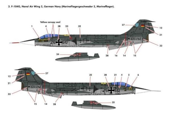 Kinetic Model Kits 48083 1/48 F-104G German Air Force and Marine - Image 3